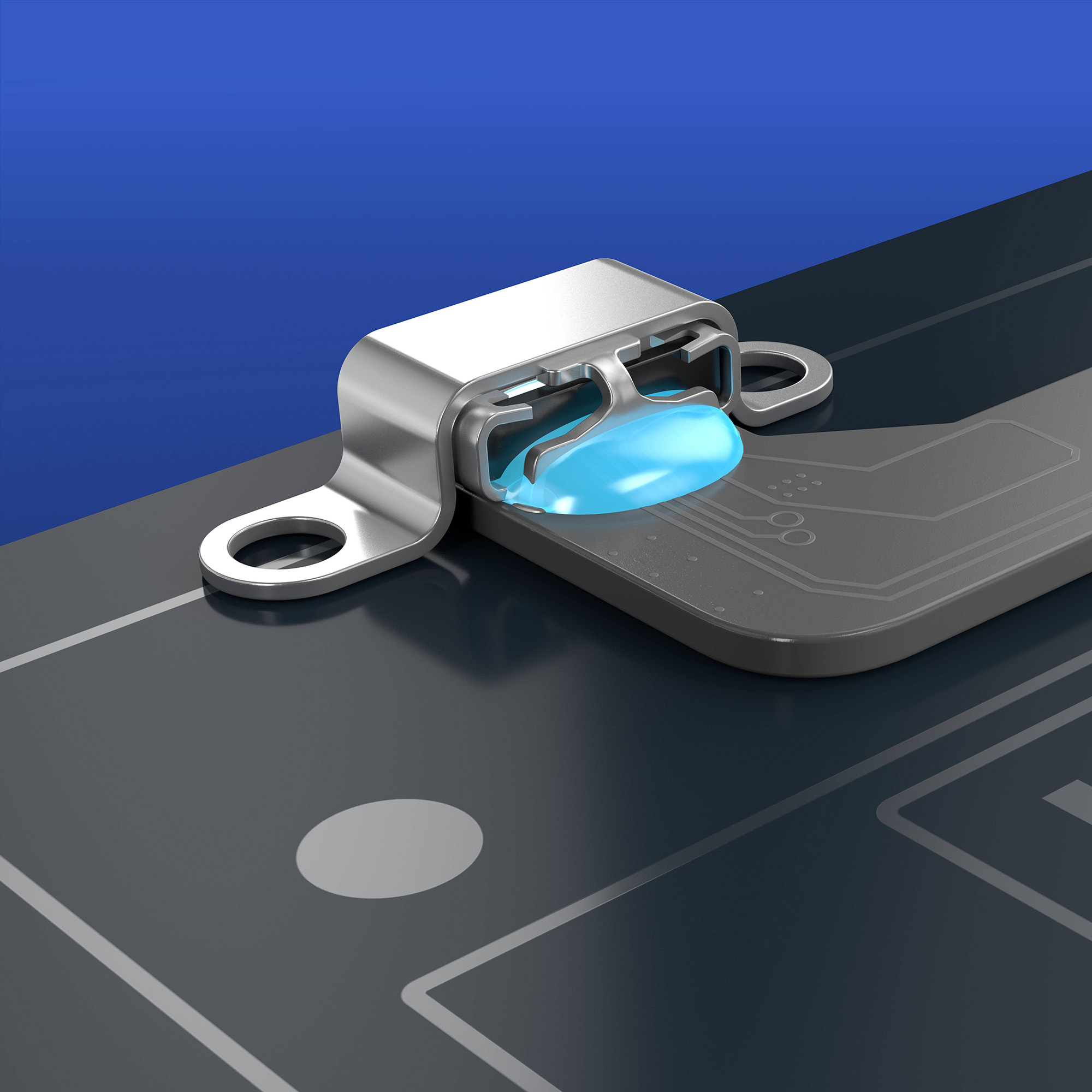 Adhesive seals and bonds connectors on PCBs