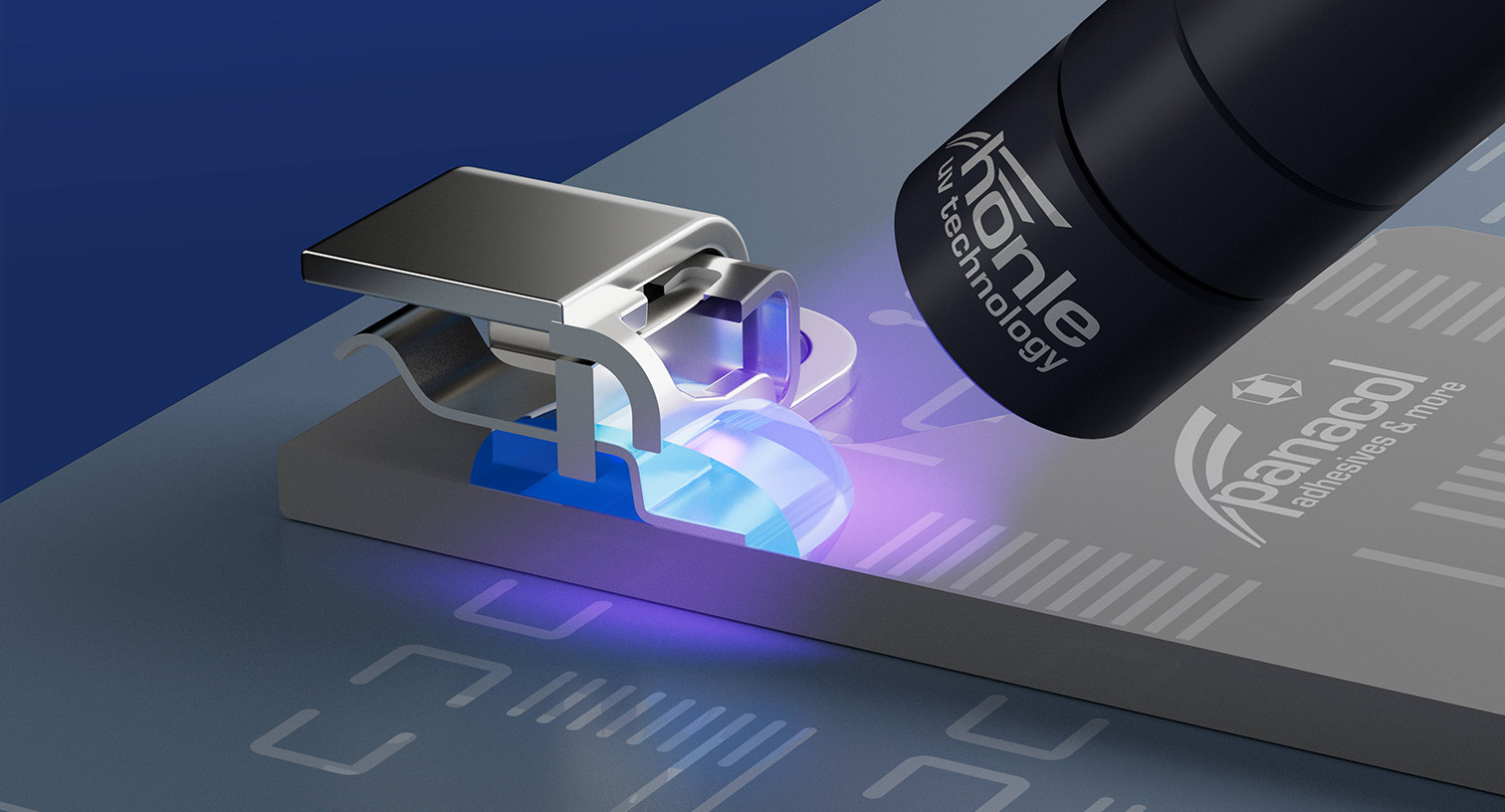 dual cure uv adhesive with led uv light