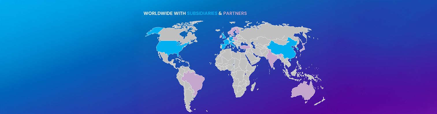 World map of Hoenle subsidiaries and partners
